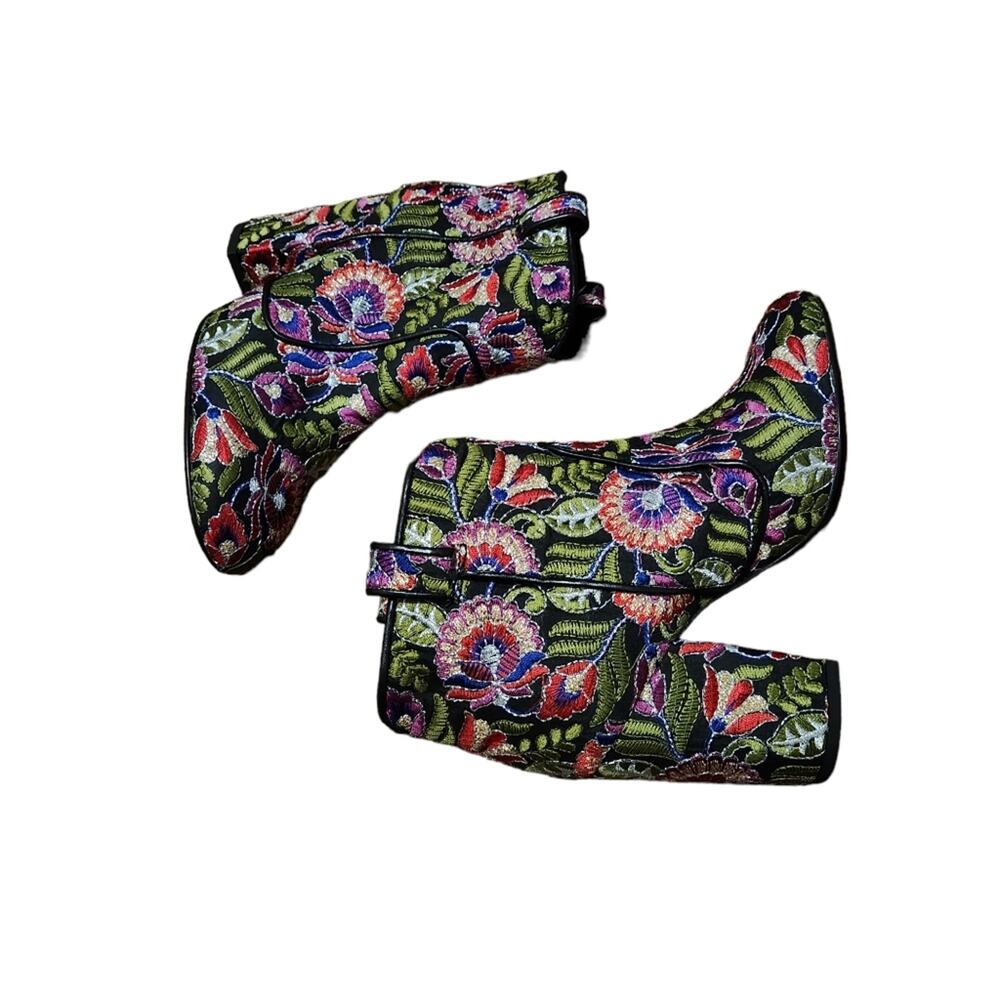 Laurence Dacade Pete Floral Embroidered pink green ankle boots size 6 - Picture 3 of 5